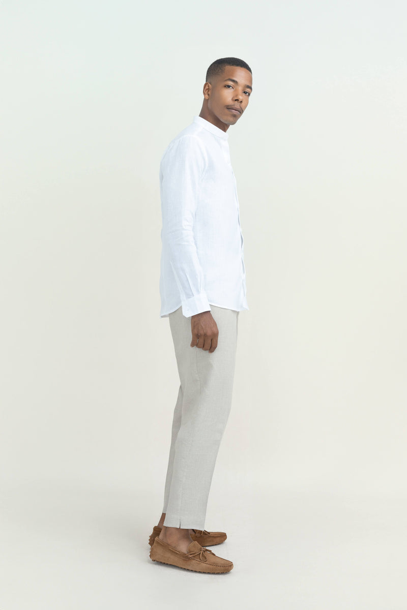 SLIM KOREAN LINEN SHIRT – Mediterraneo Boutique Italiana