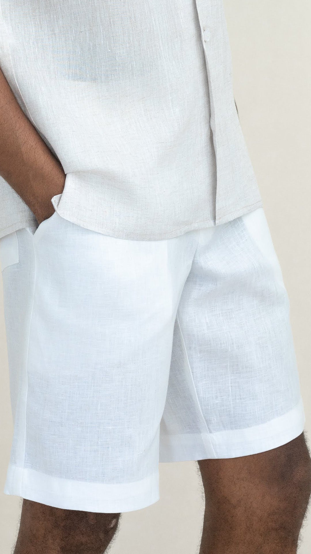 yoli Linen short pants White - パンツ