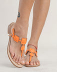 SANDALIAS HECHAS A MANO DE PIEL NARANJA